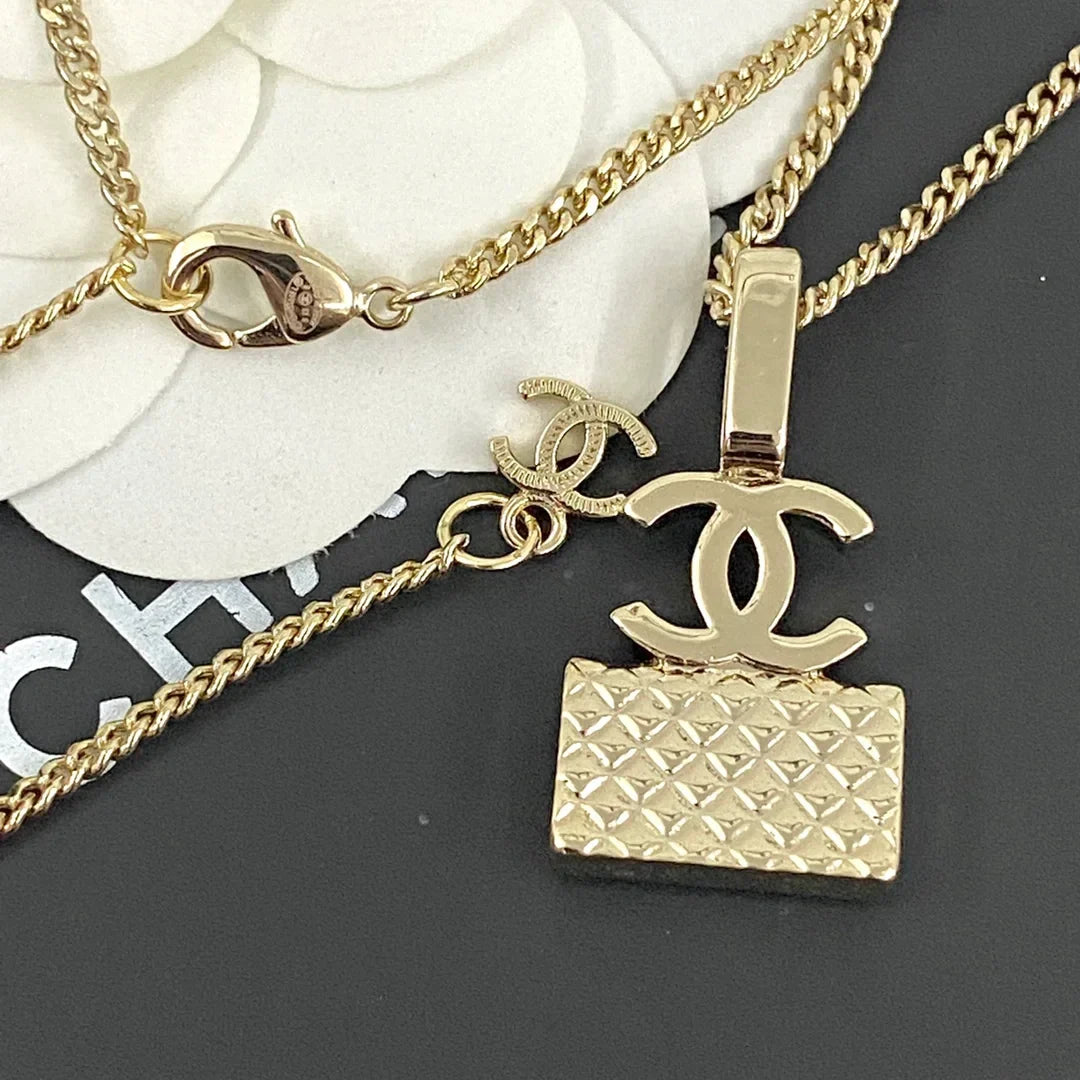 Chanel Bag Necklace Earrings