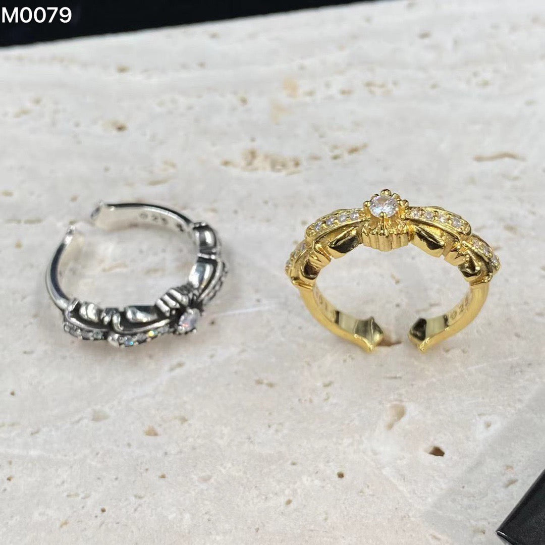 Chrome Hearts Diamond Open-End Ring