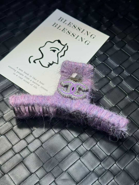 Chanel Purple Hair Claw Hair Pin (One Claw + One Pin)