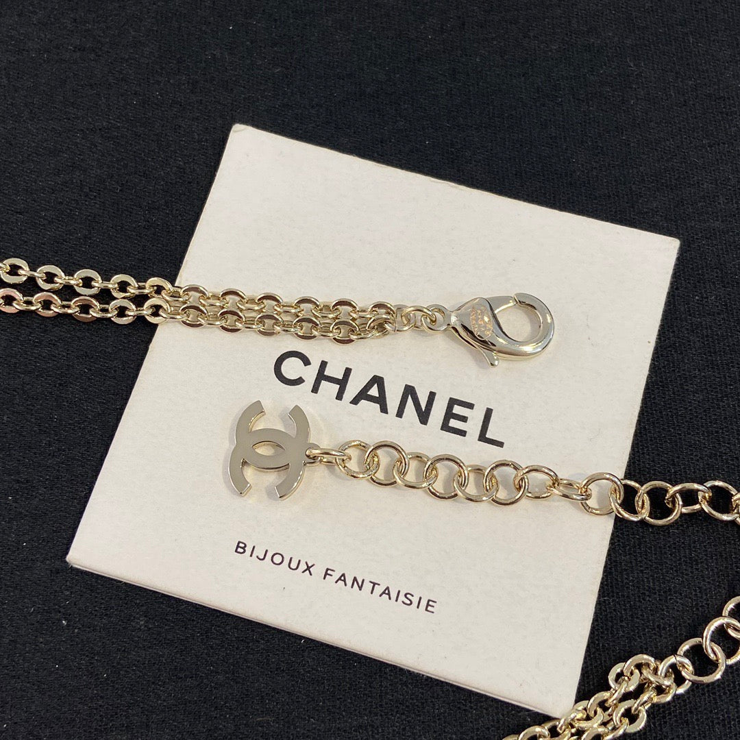Chanel Double Layer Bowknot Chain Necklace