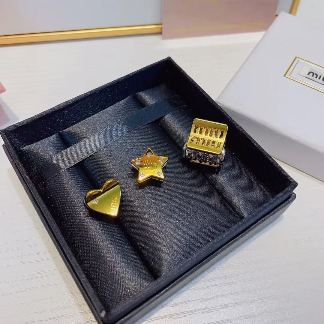 Miu Miu Gold Hair Claw (3pcs Total)