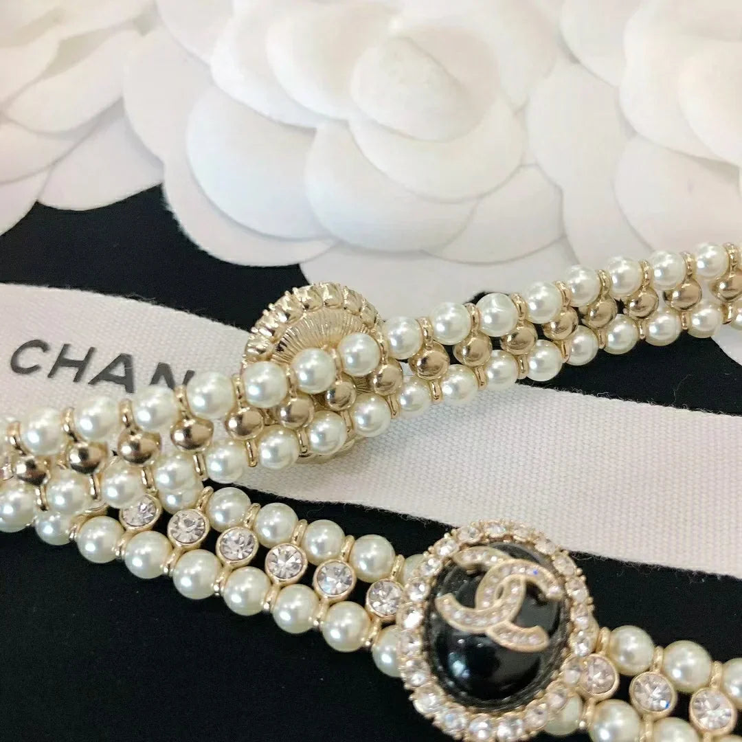 Chanel Pearl Black Choker