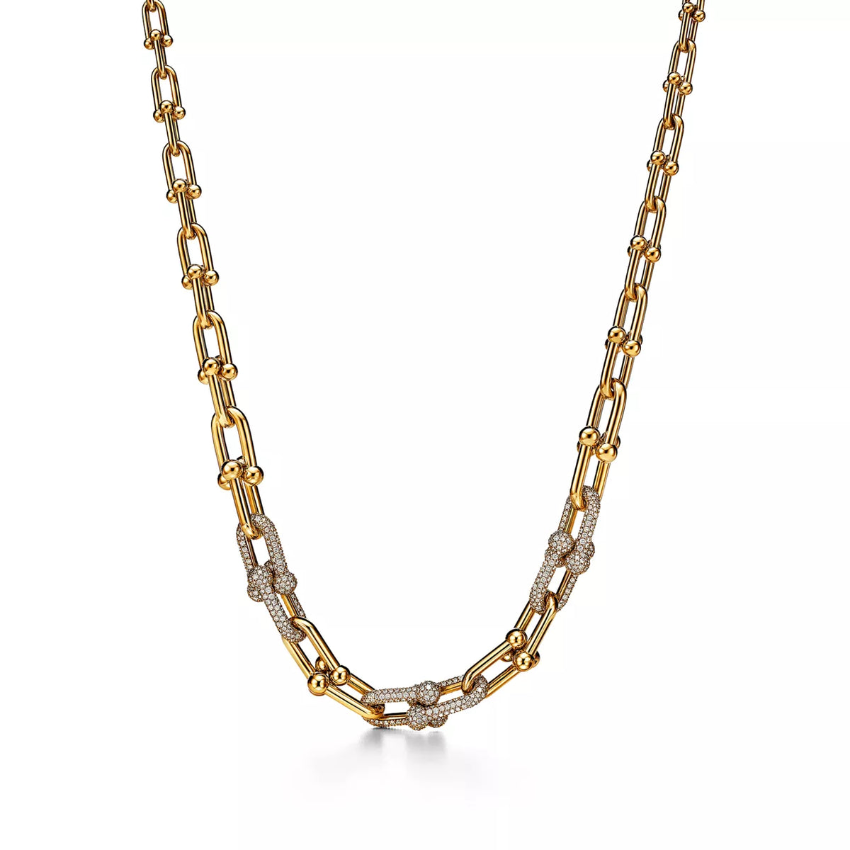 Tiffany HardWear Graduated Link Necklace with Pavé Diamonds