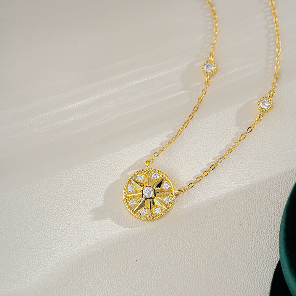 Six-pointed Star Pendant 14K Gold Plated Moissanite Necklace