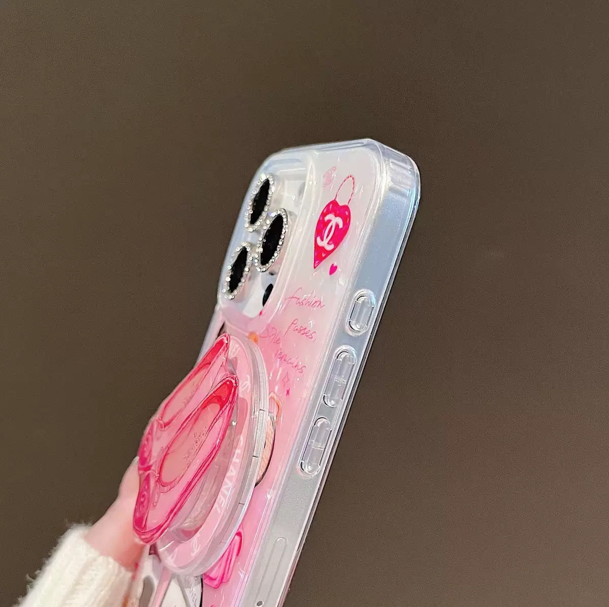 Chanel Pink Phone Case (Charm+Case+Socket)