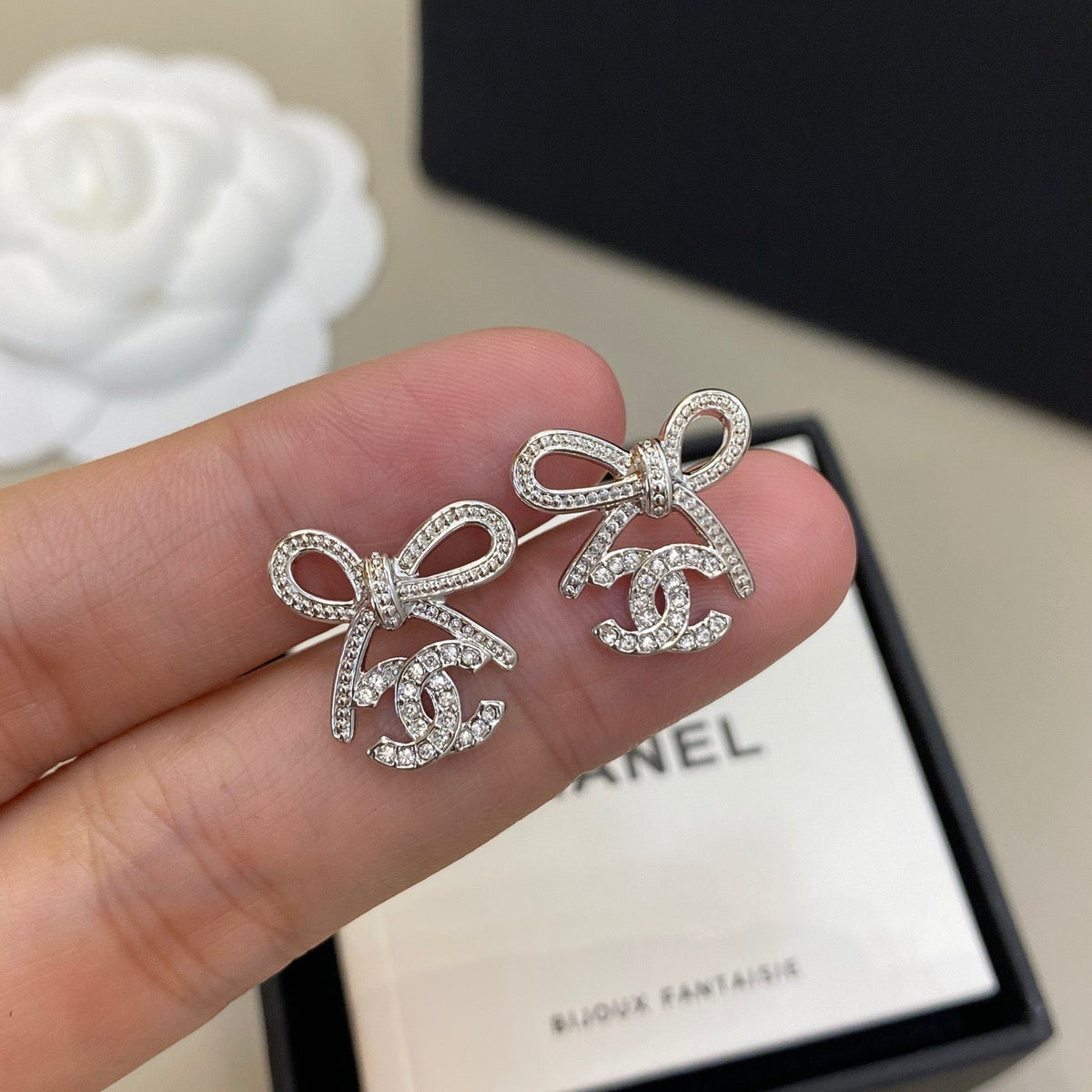 Chanel Bowknot Diamond Earrings