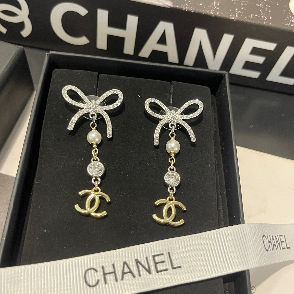 Chanel Double Knot Necklace Bracelet Earrings