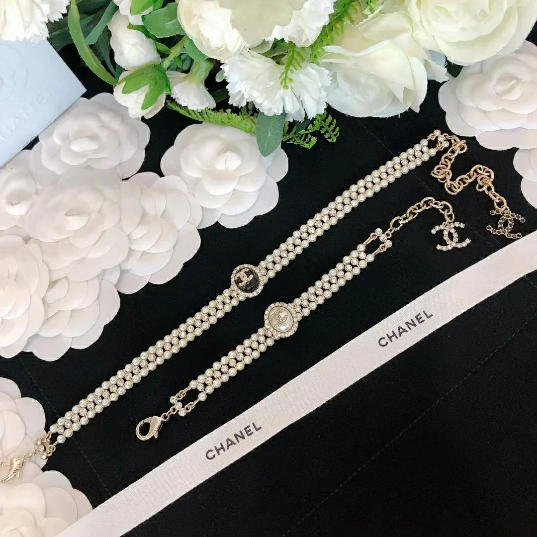 Chanel Pearl Black Choker