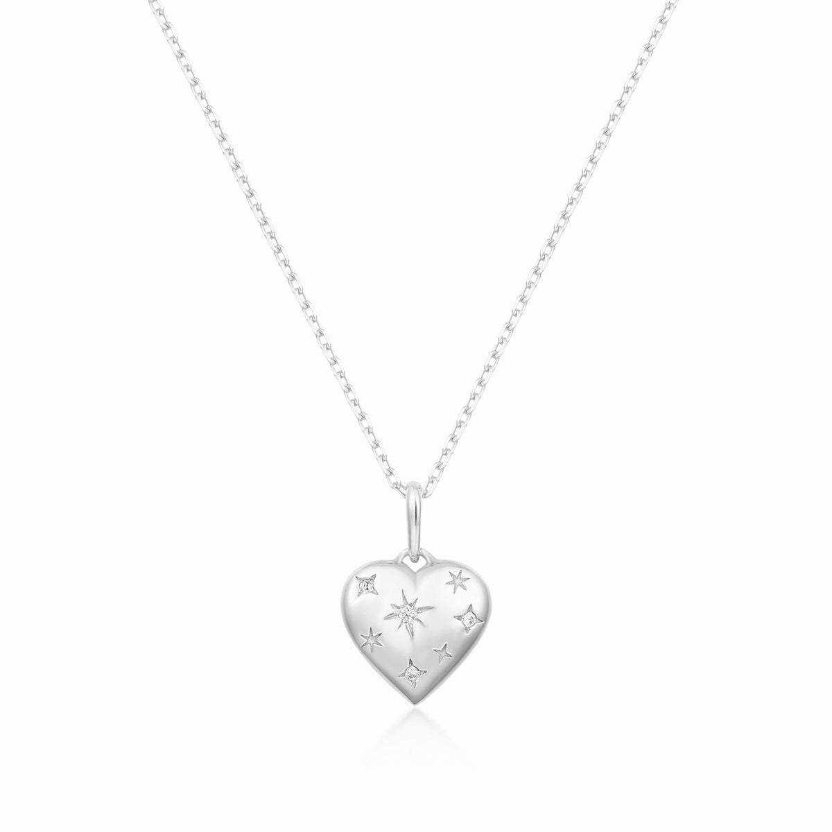 Heart Pendant Star Necklace