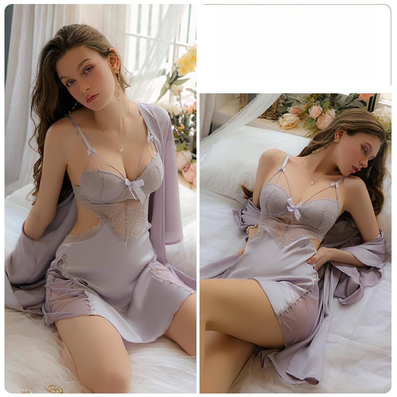 French Lace Sleep Dress with Gown