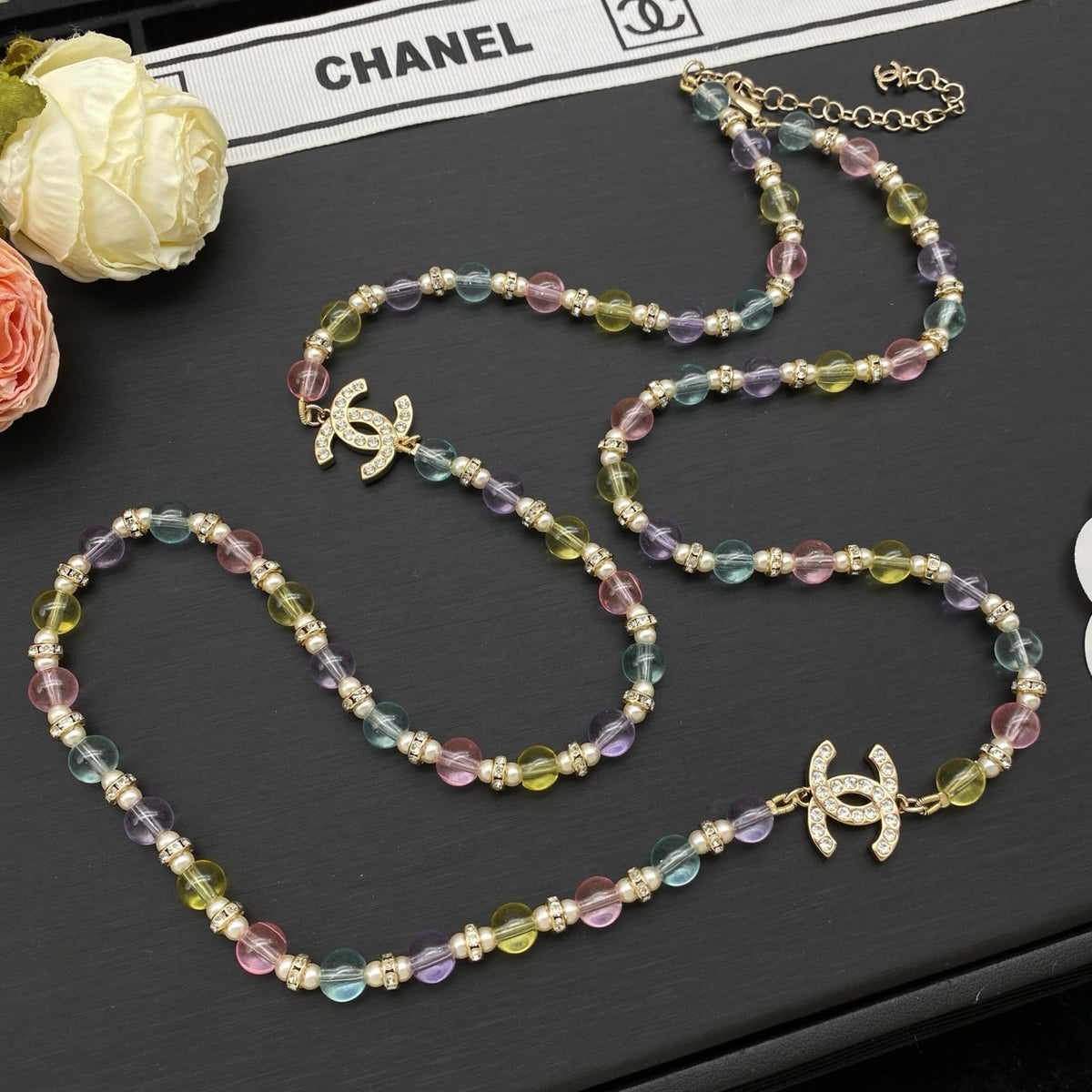 Chanel Color Bead Sweater Chain