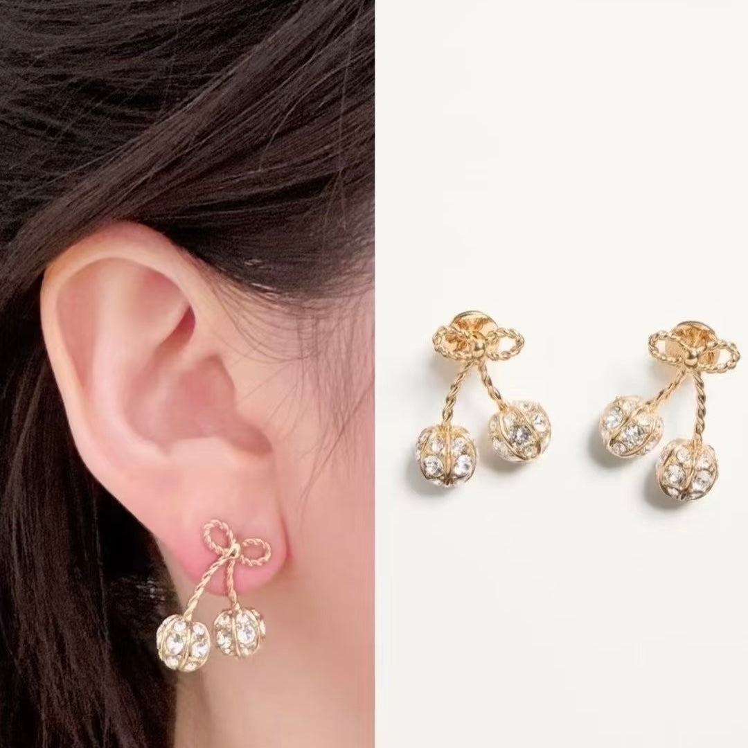 Valentino Gold Cherry Earrings
