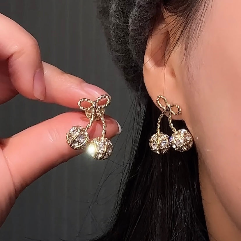 Valentino Gold Cherry Earrings
