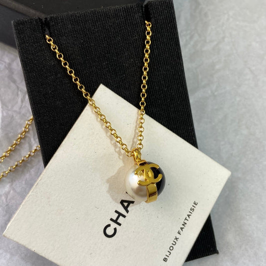 Chanel Double C Pearl Necklace